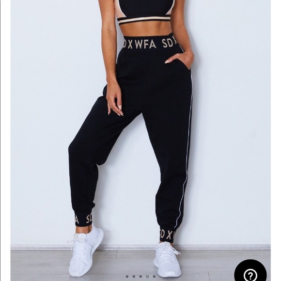 White Fox Boutique Pants - Sarah’s Day x WFA - Tomboy Doll Track Pants Black